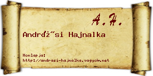 Andrási Hajnalka névjegykártya
