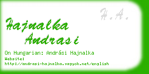 hajnalka andrasi business card